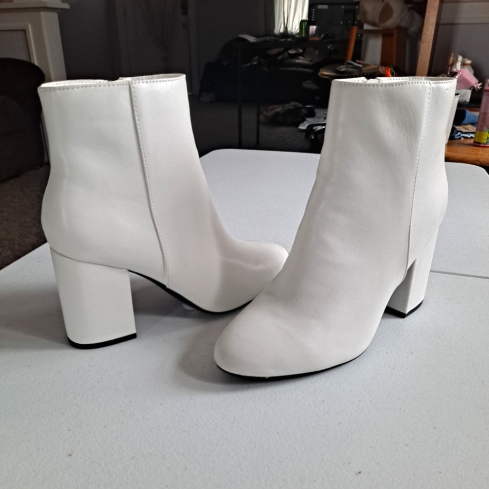 Madden Girl White Ankle Booties